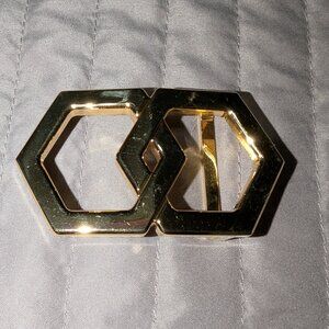 Hex Tie Hextie Gold Tone Belt Buckle 6119